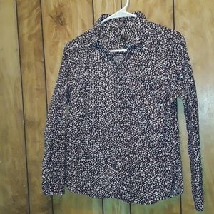 Talbots quarter sleeve collar shirt